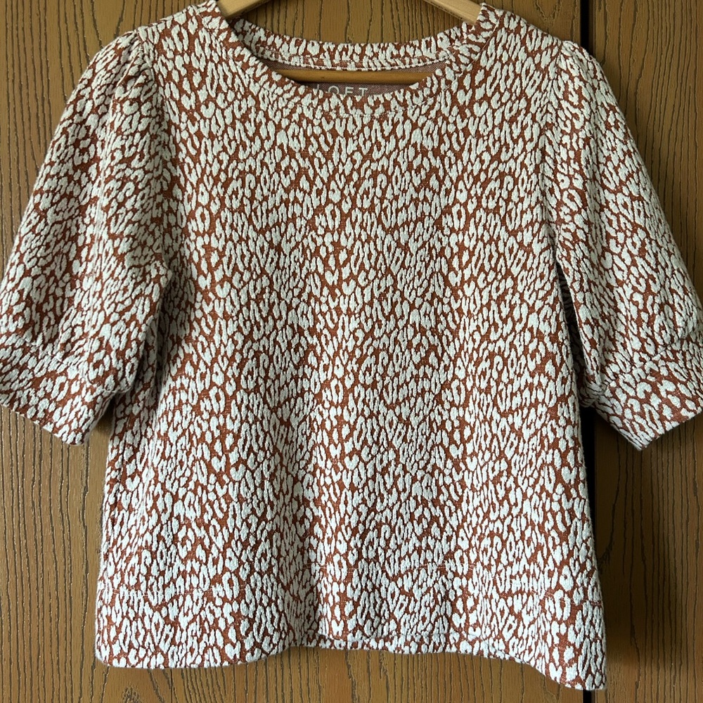Medium Loft Burnt Orange and Cream Blouse
